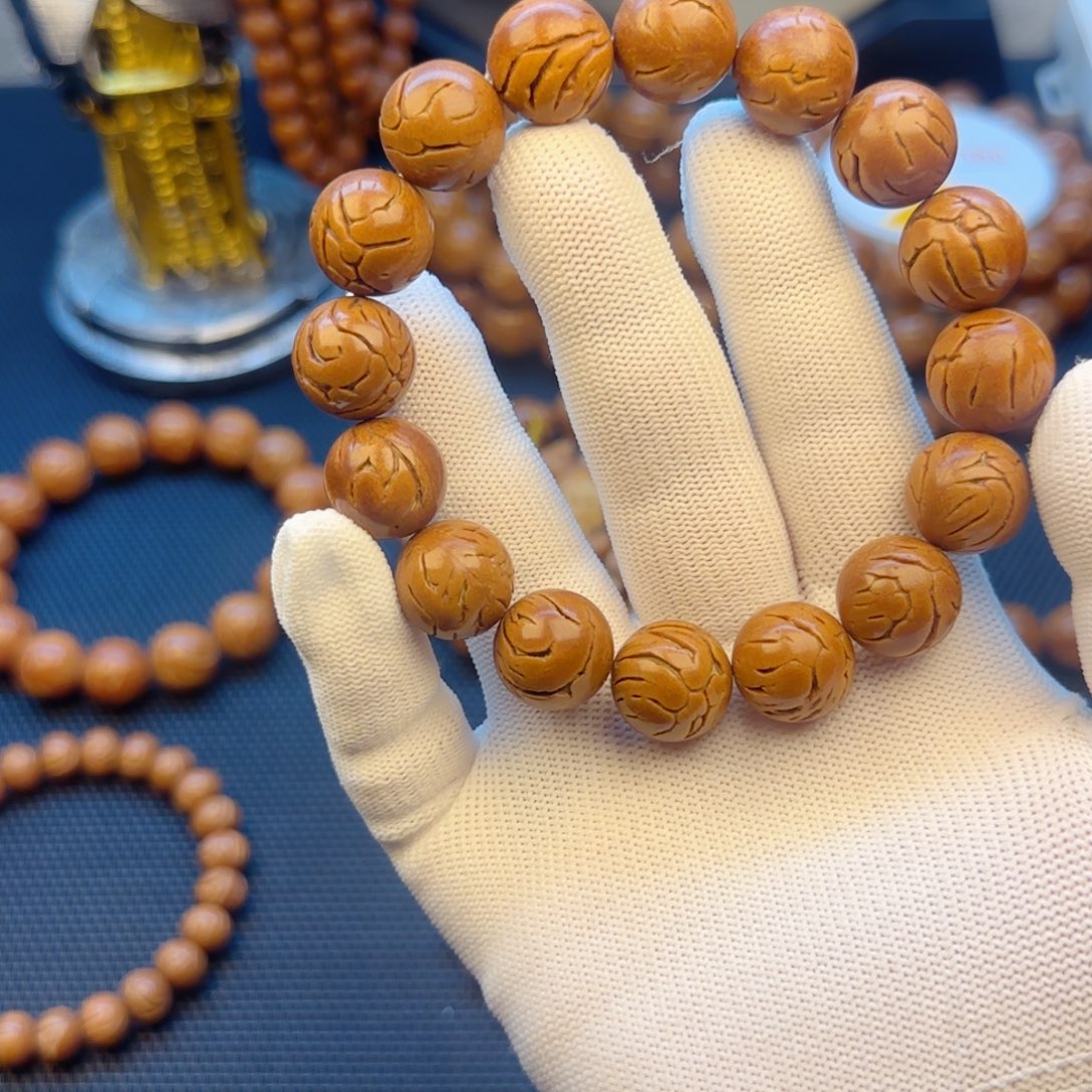 尚***手串桃核15尺寸龙纹野生桃核