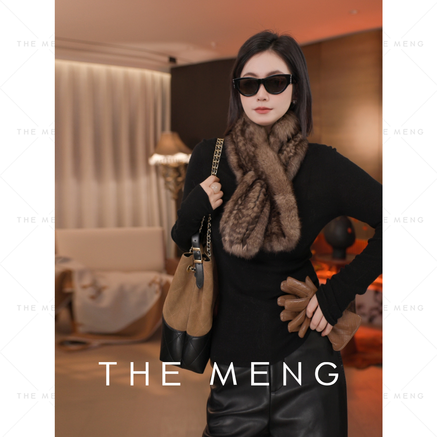 THE MENG【见面礼】珍宝贵妇级单品软糯皮草围巾#M253W1501 LZ