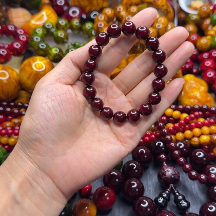 松木琥珀木文玩手串