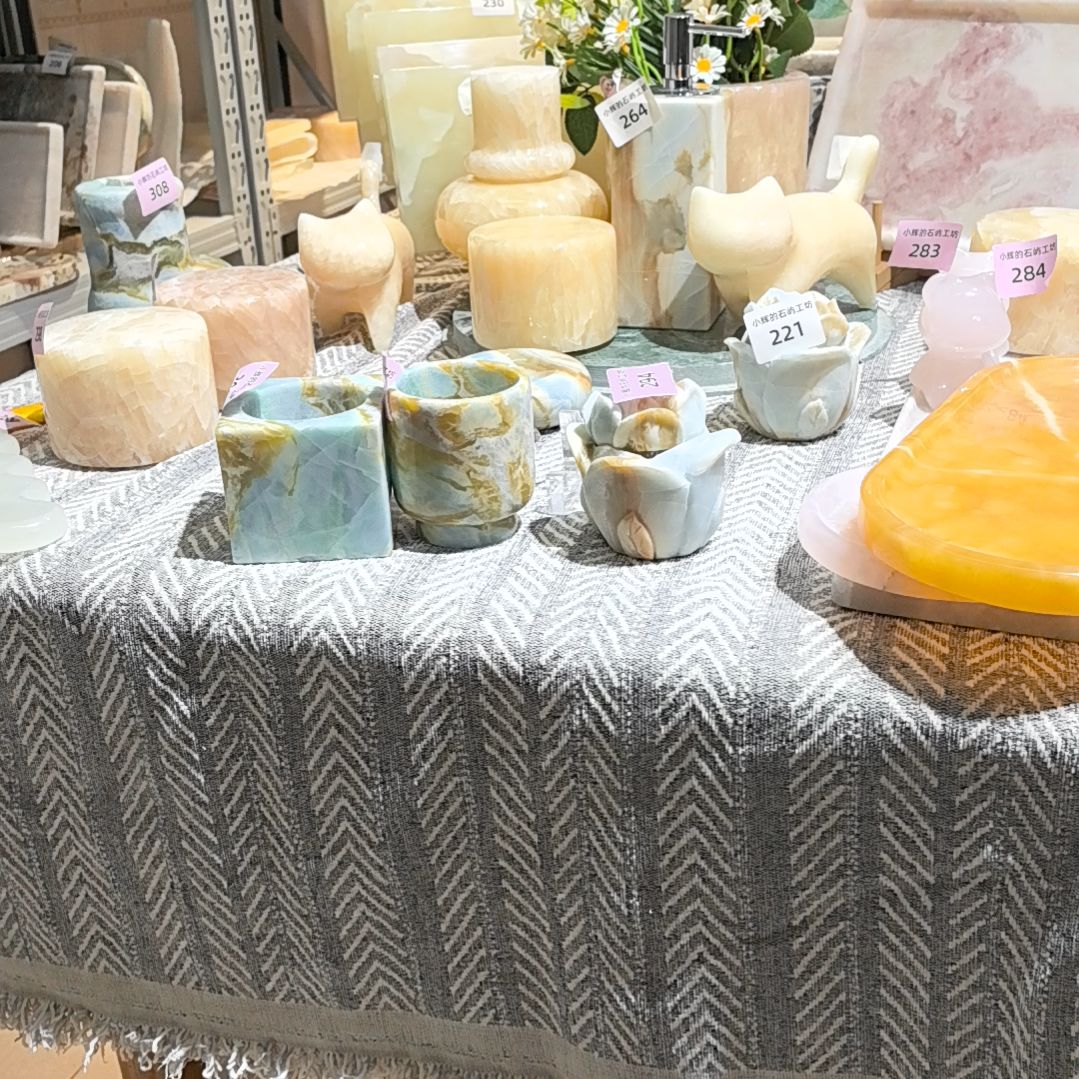 石材天然大理石香薰烛台