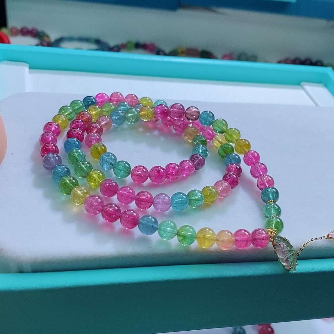 碧玺手链未镶嵌6.6mm左右