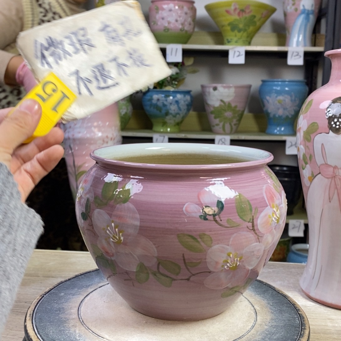 景德镇手工手绘陶瓷花盆