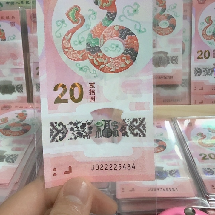 塑料小蛇钞号码022225434