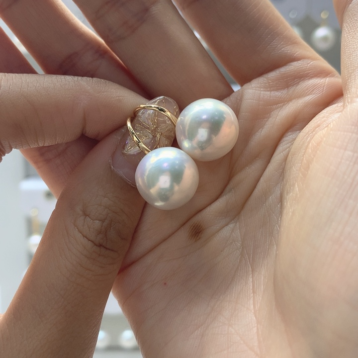 淡水珍珠耳饰银S925镶嵌