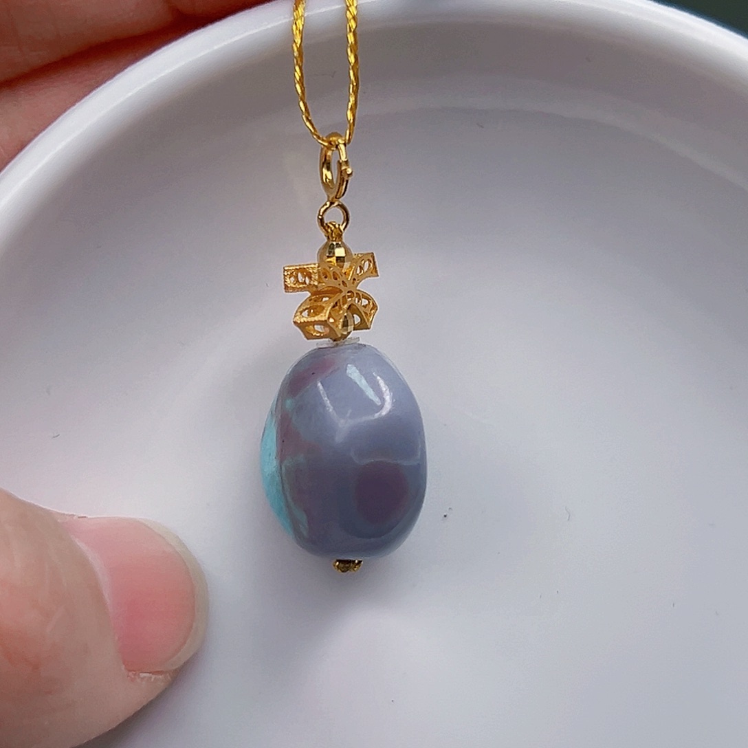 绿松石珠宝奇石18K金镶嵌