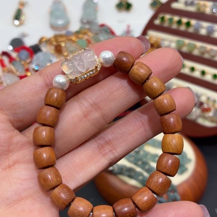 翡翠银S925镶嵌颈饰手串