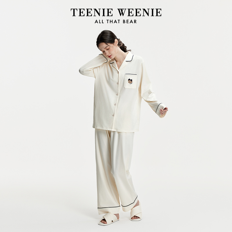 Teenie Weenie海盐假日 秋冬纯棉长袖休闲舒适情侣家居服套装睡衣