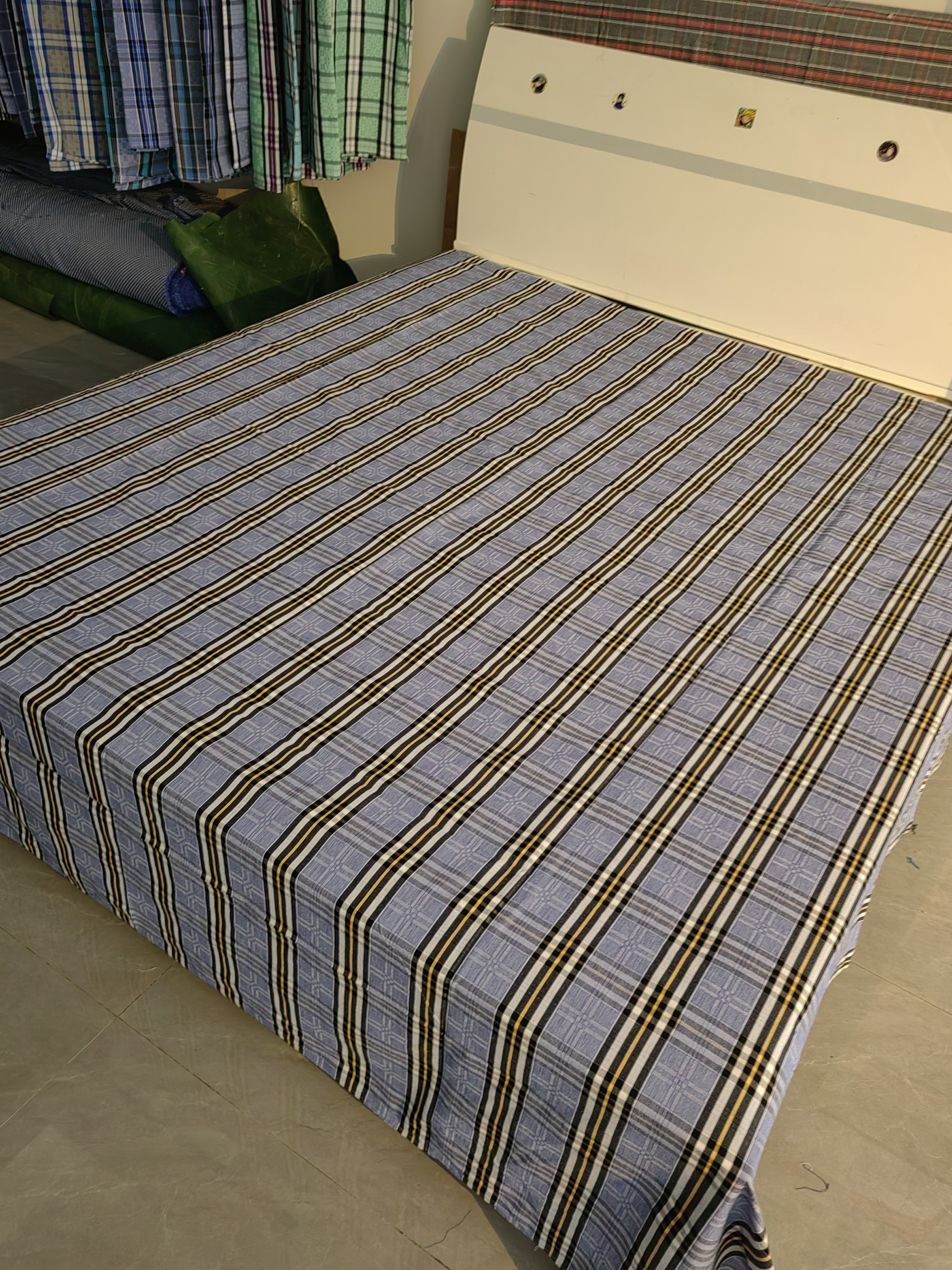 册亨金元条纹单人纯棉土布床单老土布100%全棉格子老粗布