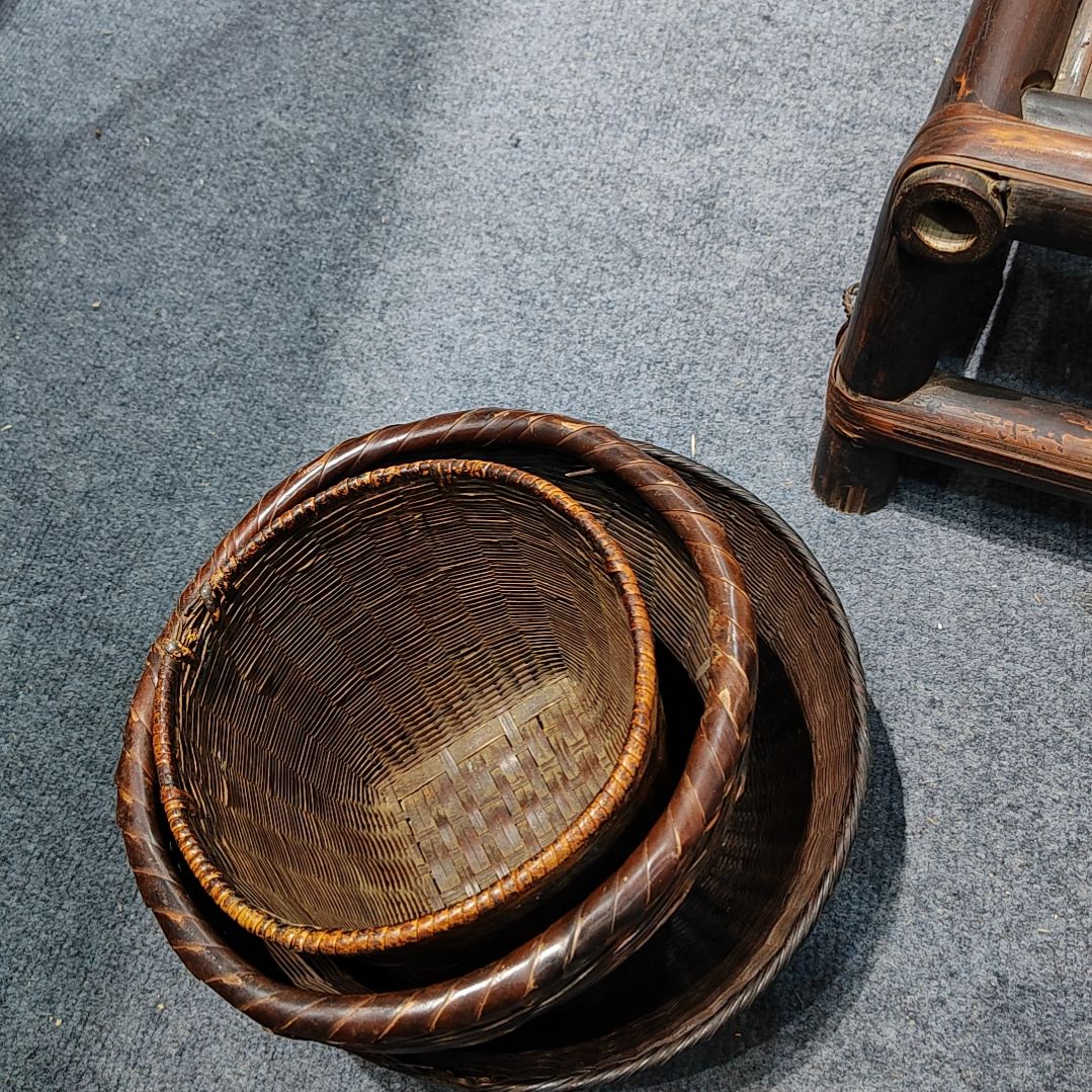 竹编小篮子茶周边摆件