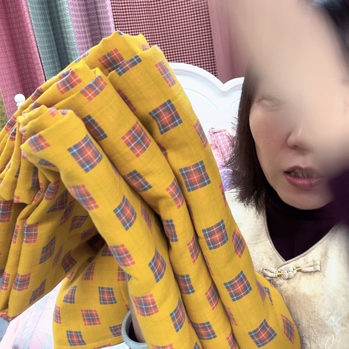 棉棉黄格1.45床单单人