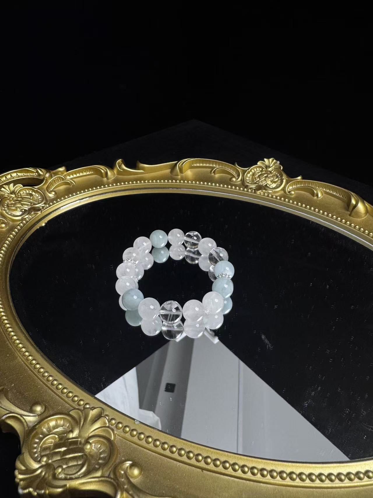 卡11+ 海蓝宝白幽灵多宝手串