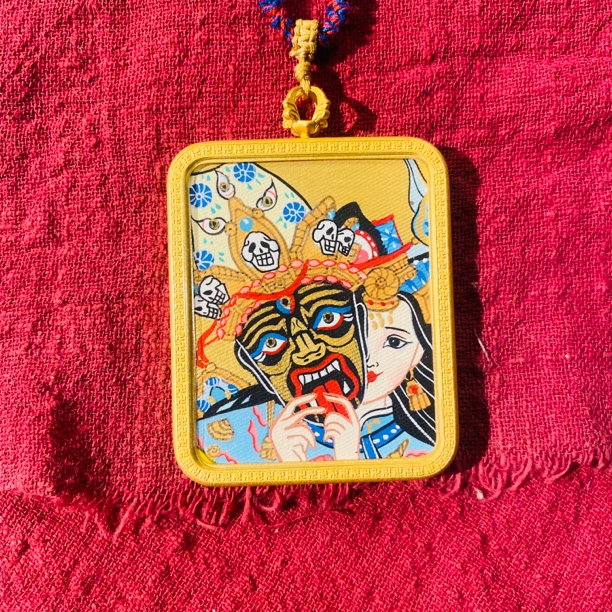 藏族手工艺品 非遗艺术 扎基 吊坠【4✖️5】cm