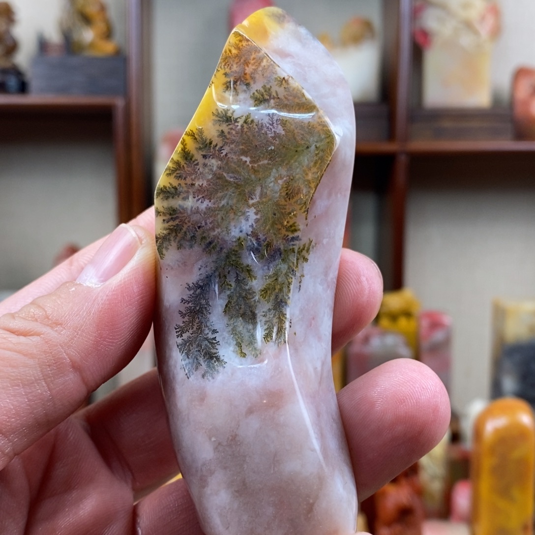 印石巴林石巴林石绿水草随形章
