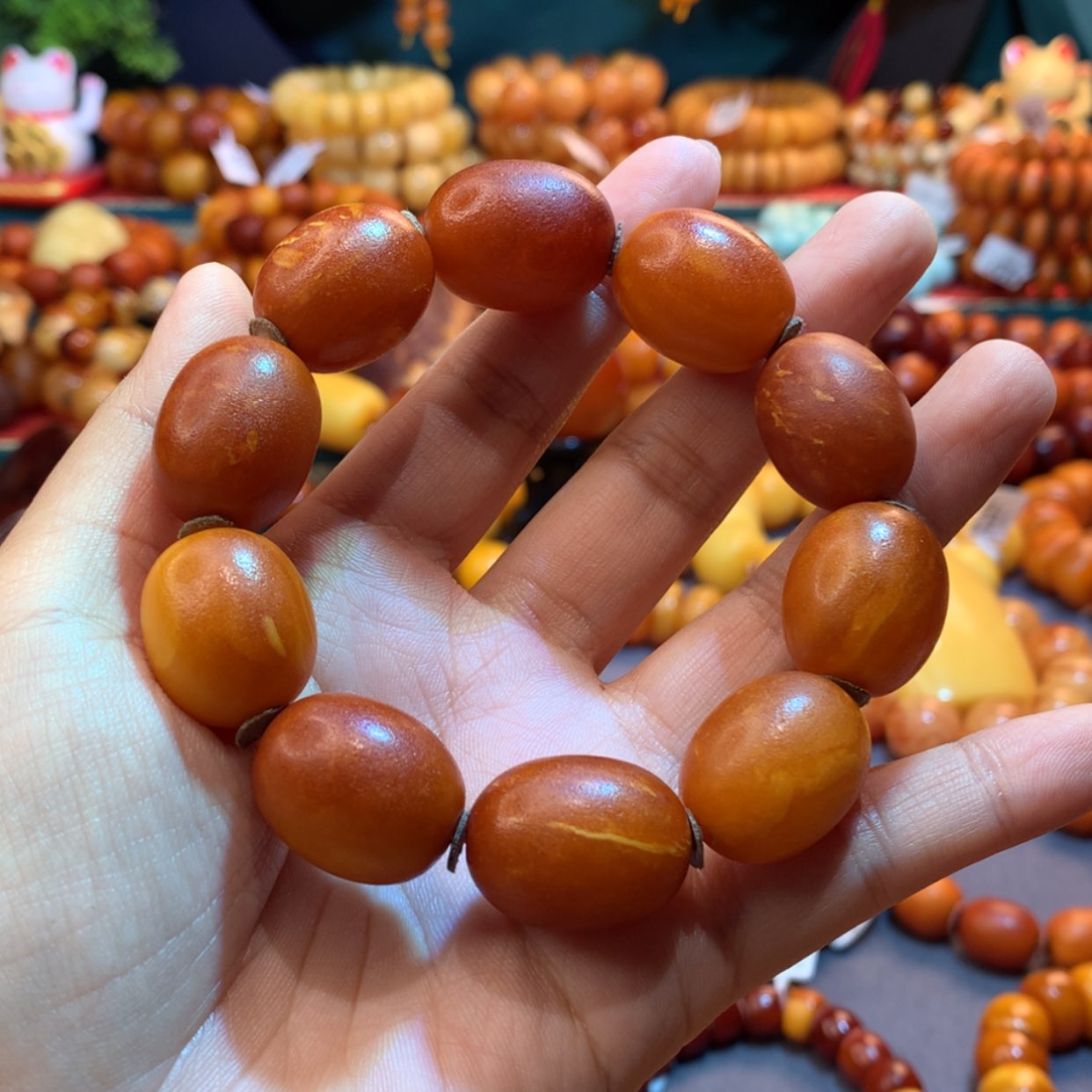 【闪购商品】蜜蜡手串未镶嵌长**弟蜜蜡手串