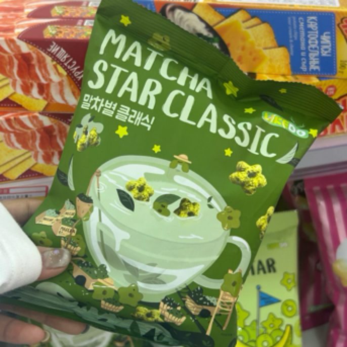 涞可抹茶味五角星甜甜圈 