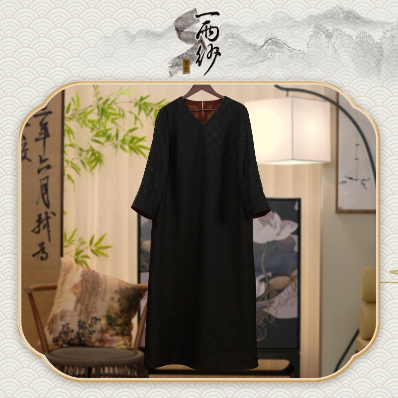 【宝莲花●老料四经罗】239785桑蚕丝四经罗香 云纱连衣裙长袍中式45