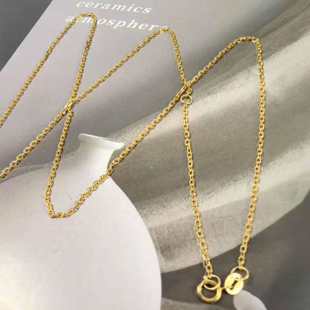 通体18K金时尚百搭实心金卡卡链