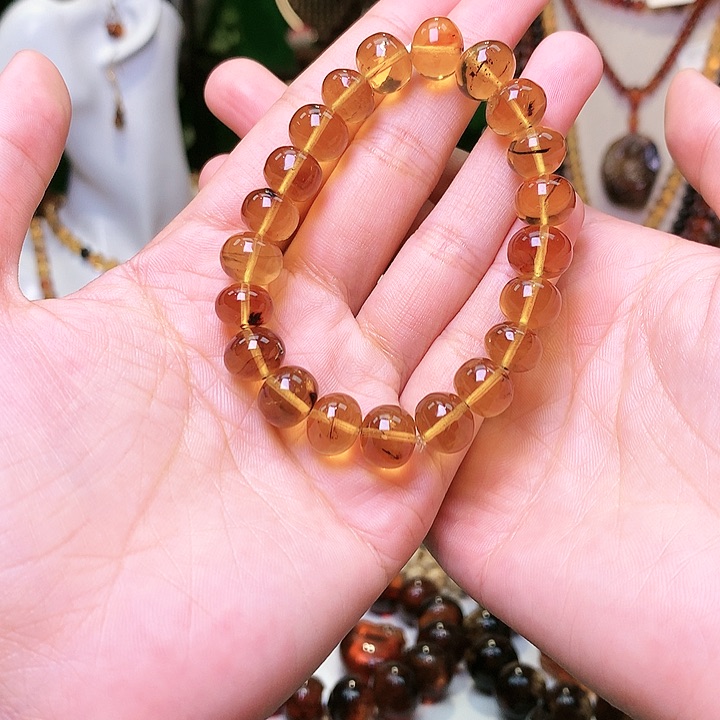 琥珀裸石未镶嵌卡10金珀单圈