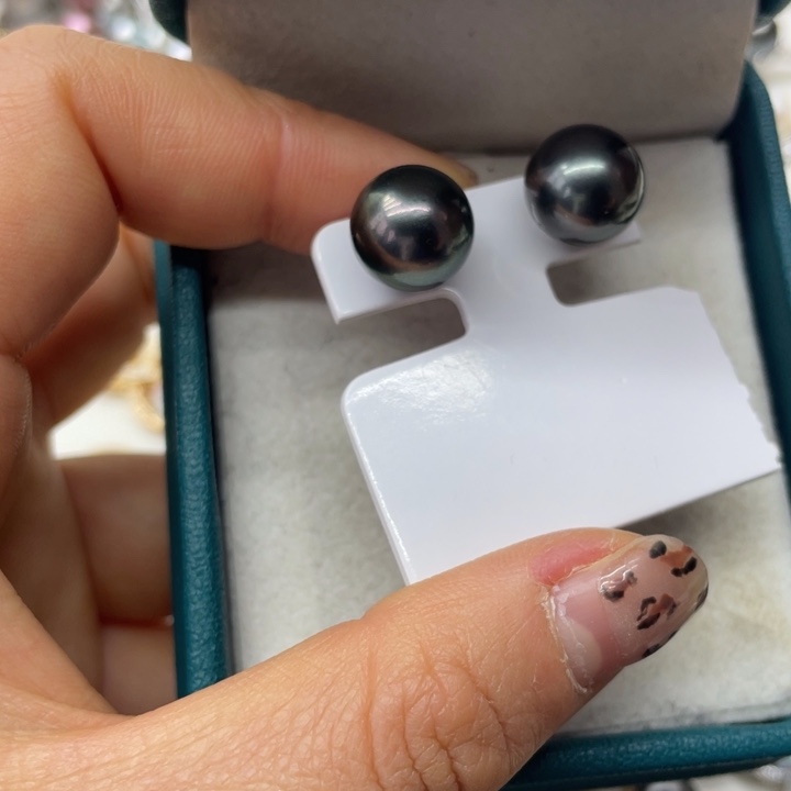 海水珍珠耳饰银S925镶嵌