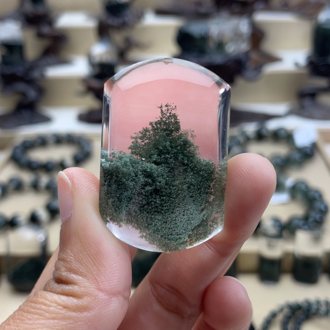 水晶吊坠(不含链)未镶嵌烧*棍绿幽灵吊坠