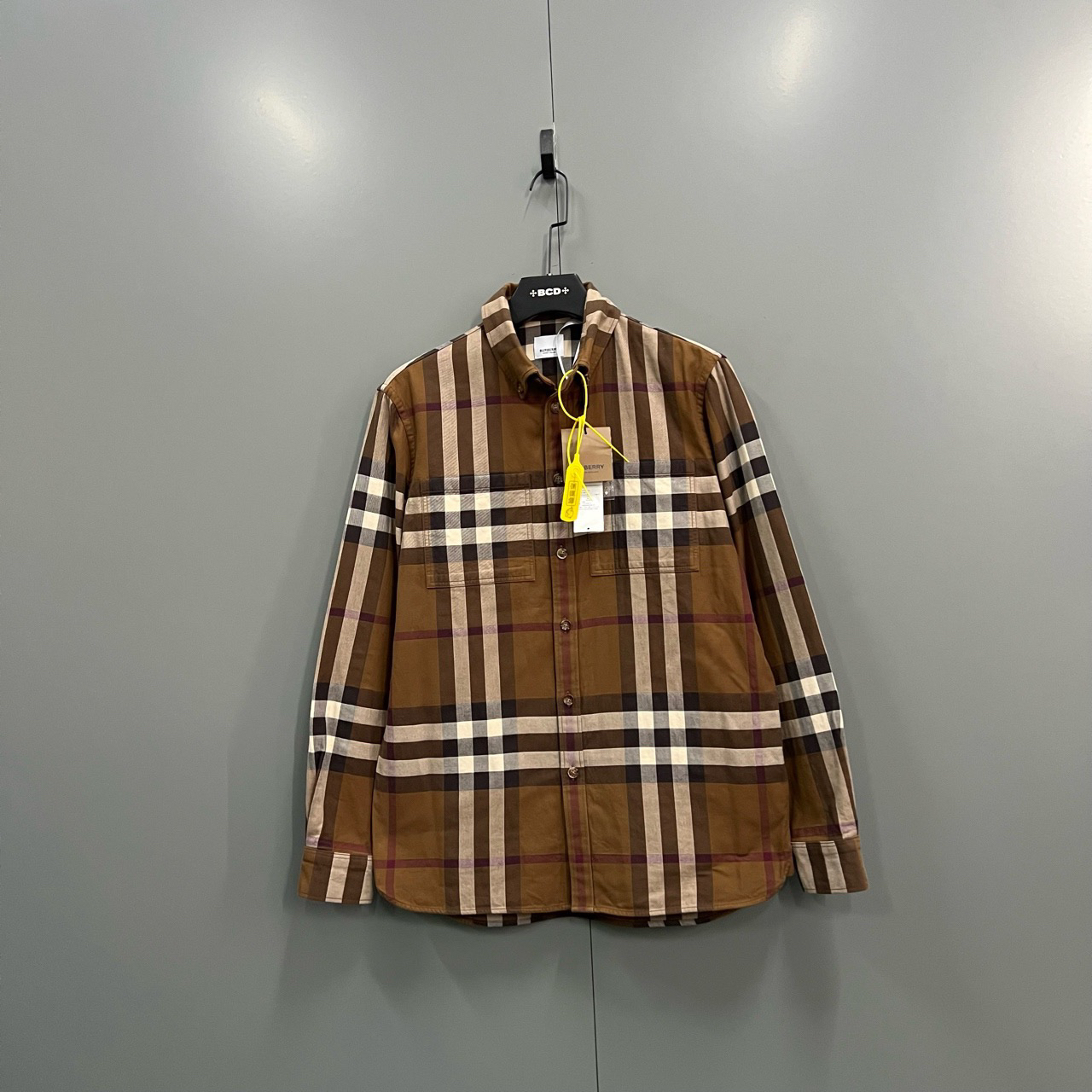 全新未使用 BURBERRY/博柏利  巴宝莉 格纹翻领单排扣衬衫 S码/