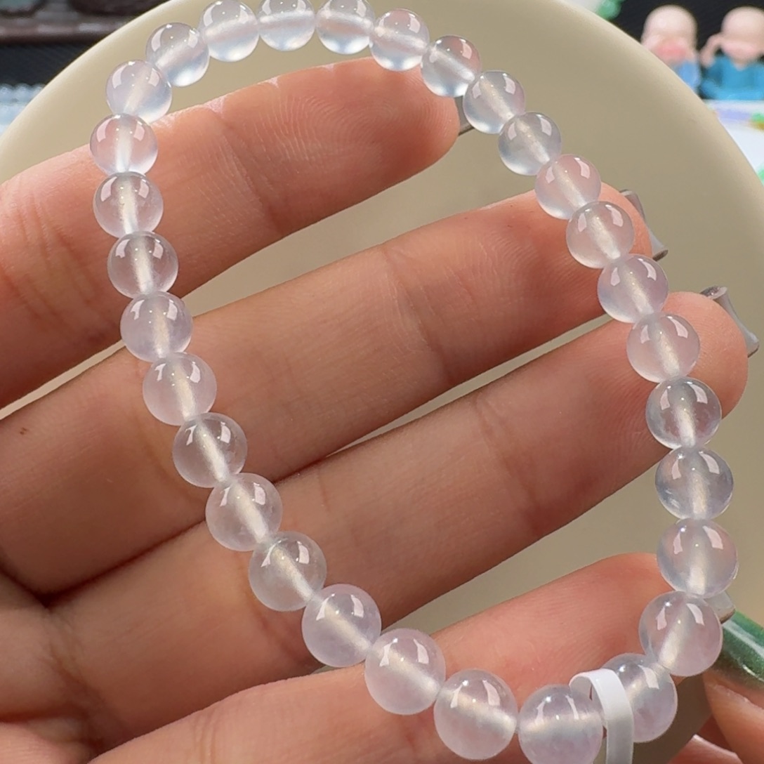 翡翠手链未镶嵌白玻璃手串卡6 毕业！强推！