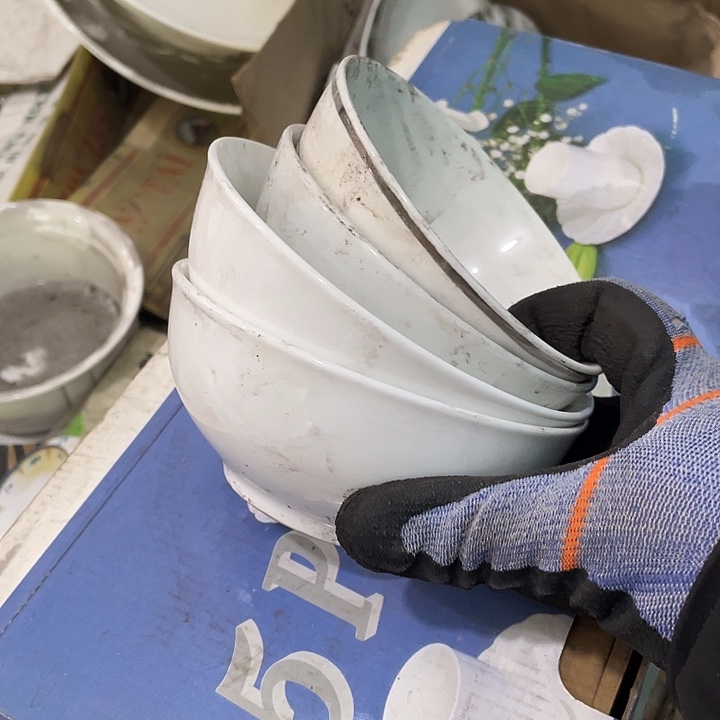 瓷片磁州窑米饭碗4个 微瑕疵