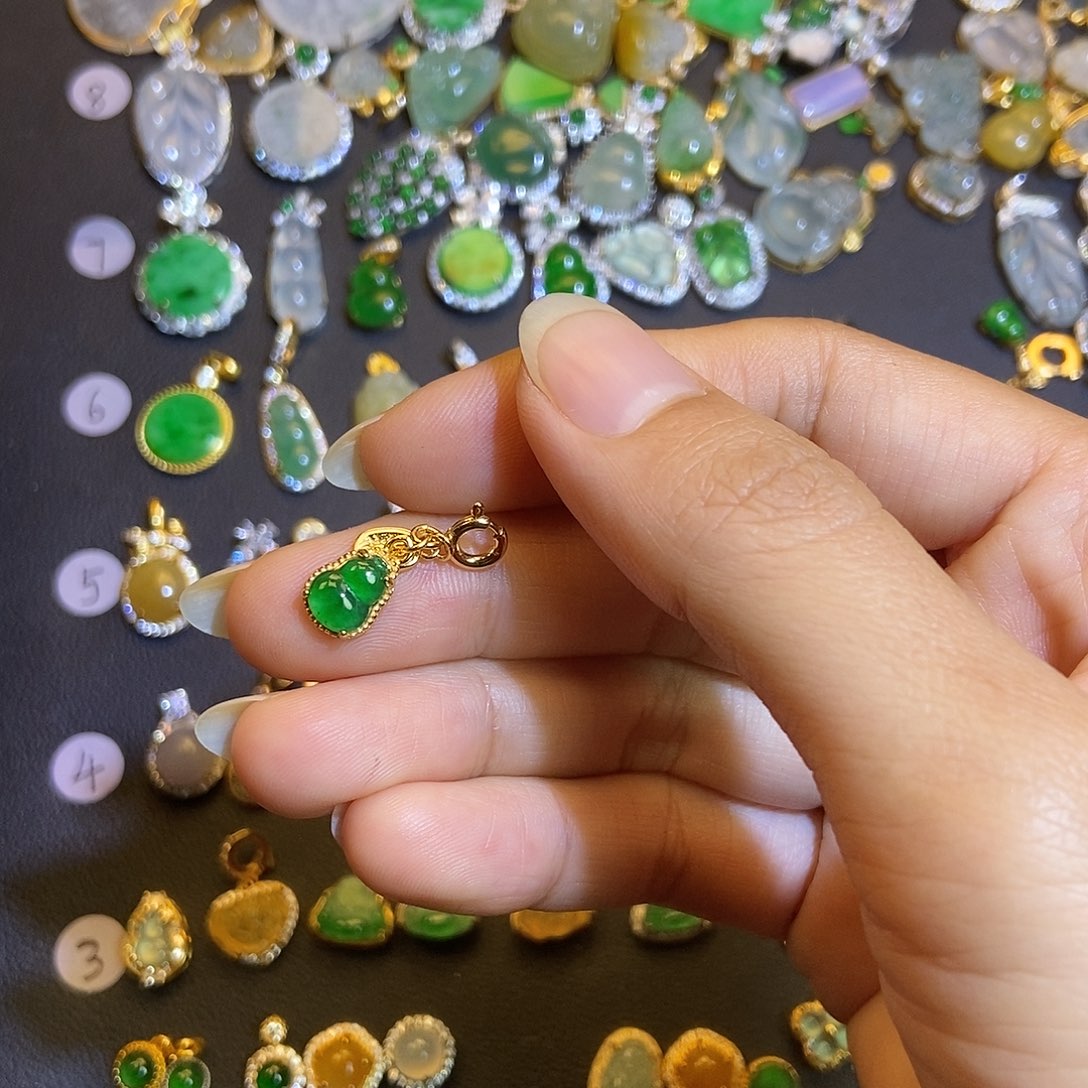 翡翠银S925镶嵌吊坠(不含链)