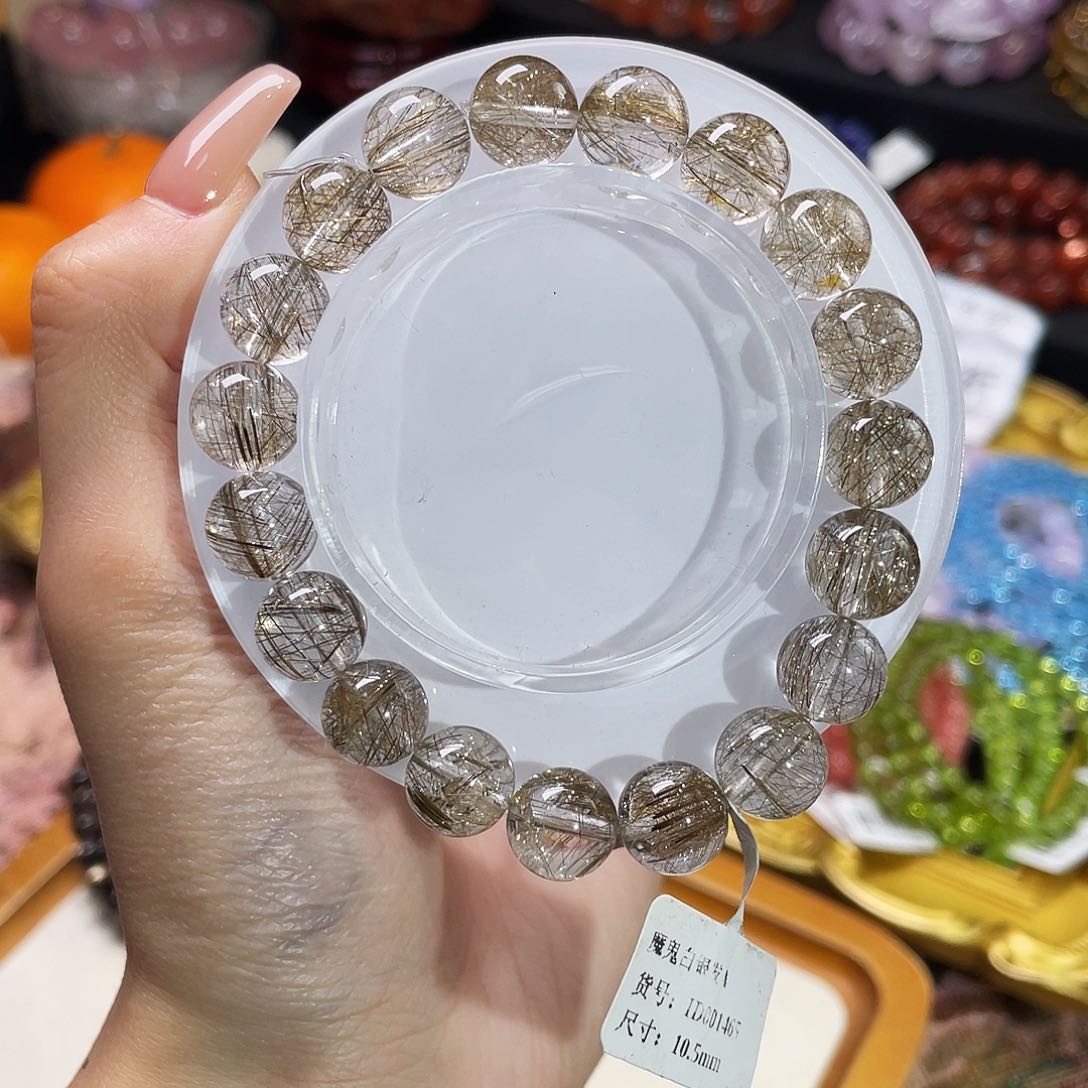 水晶手链未镶嵌魔鬼白银发10.5mm