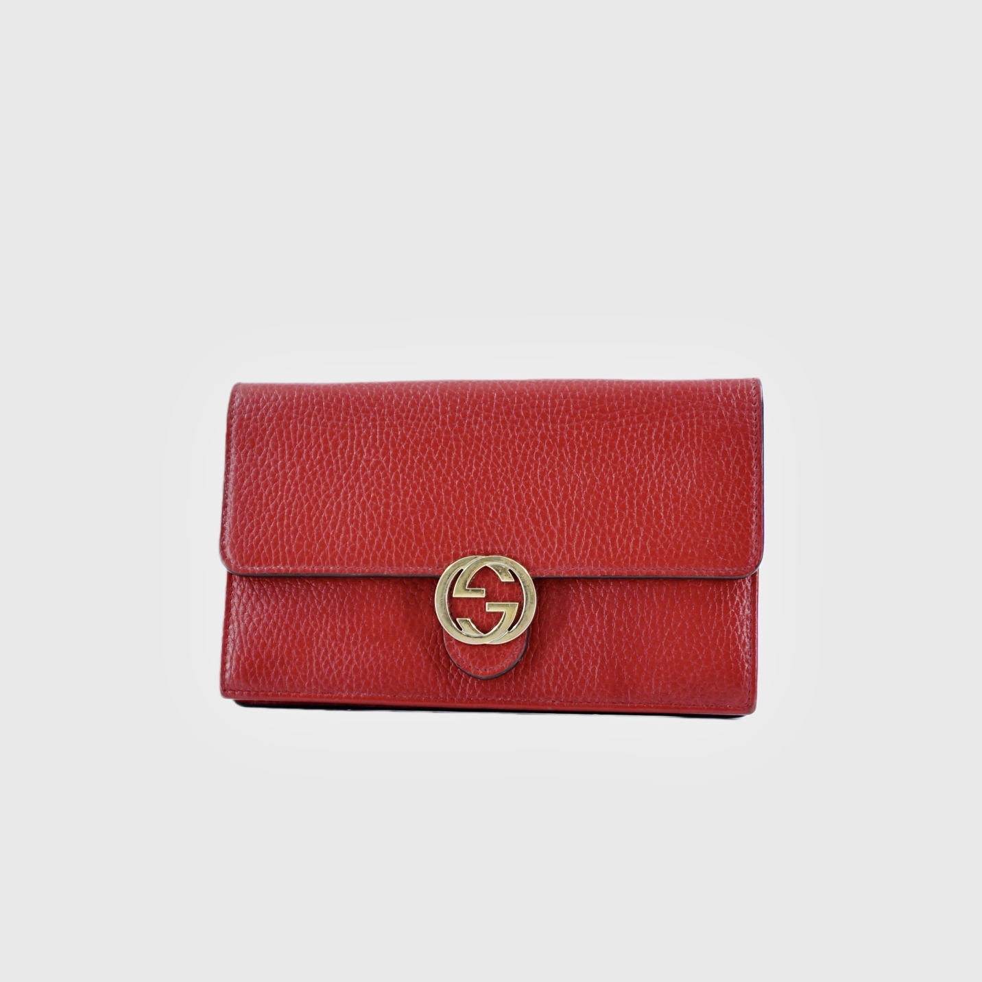 95新 GUCCI/古驰 二手红色全皮单肩包W87711（需后配肩带）
