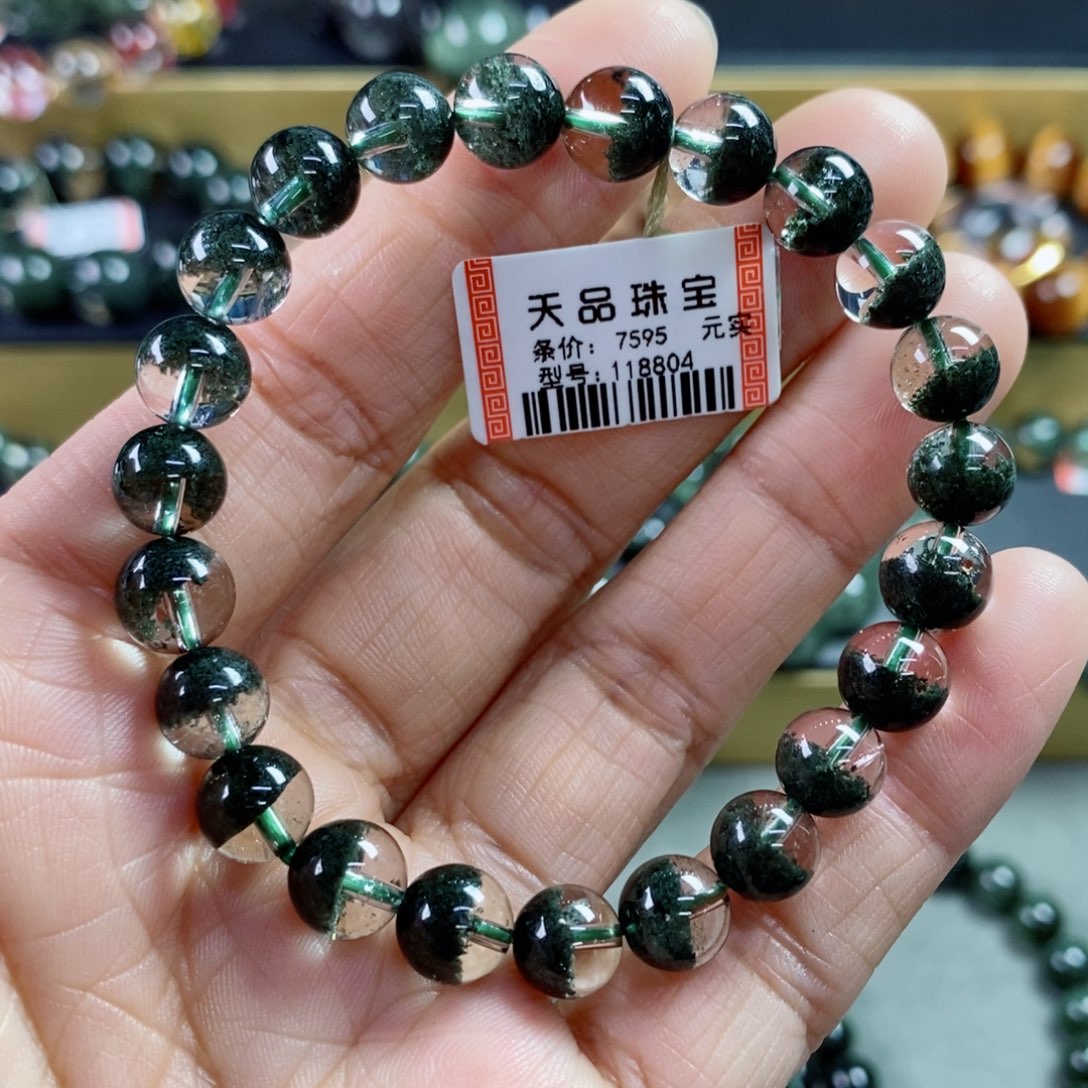 水晶手链未镶嵌绿幽灵手链118804