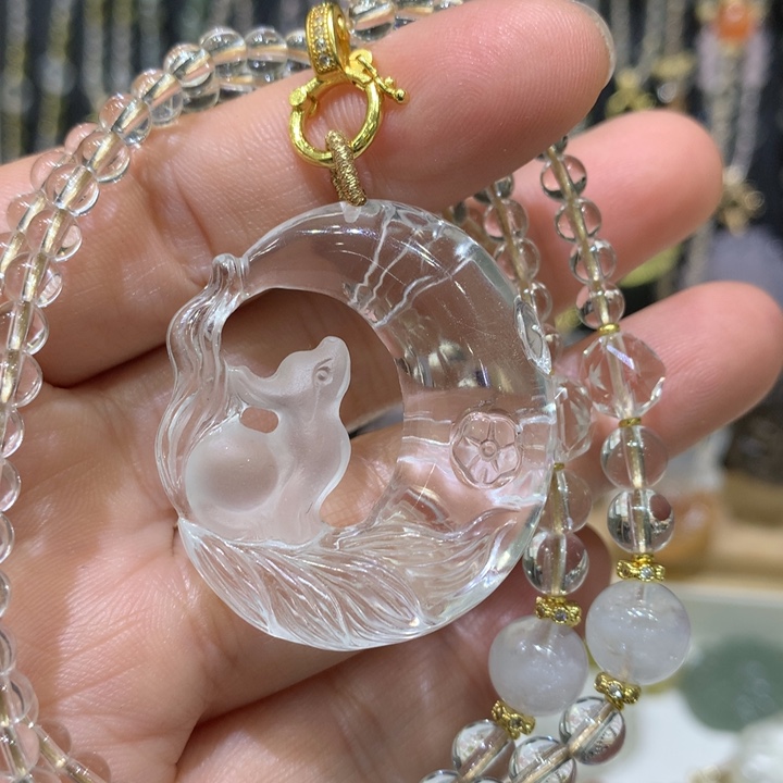 水晶颈饰未镶嵌天然