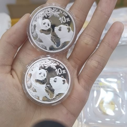 纯银2021熊猫银币