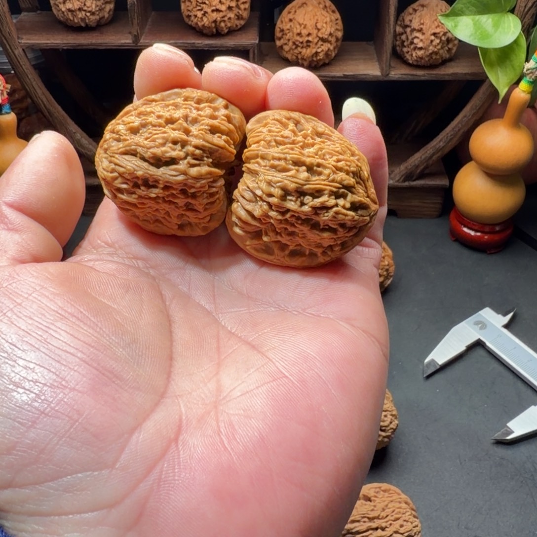 @***胖把件文玩核桃南疆石酒杯凹底拉丝纹理尺寸40