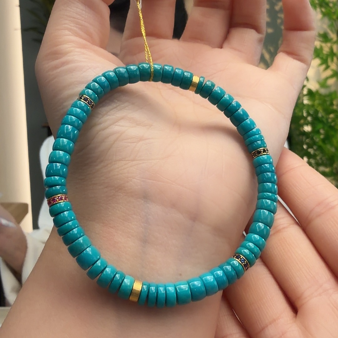 绿松石18K金镶嵌颈饰