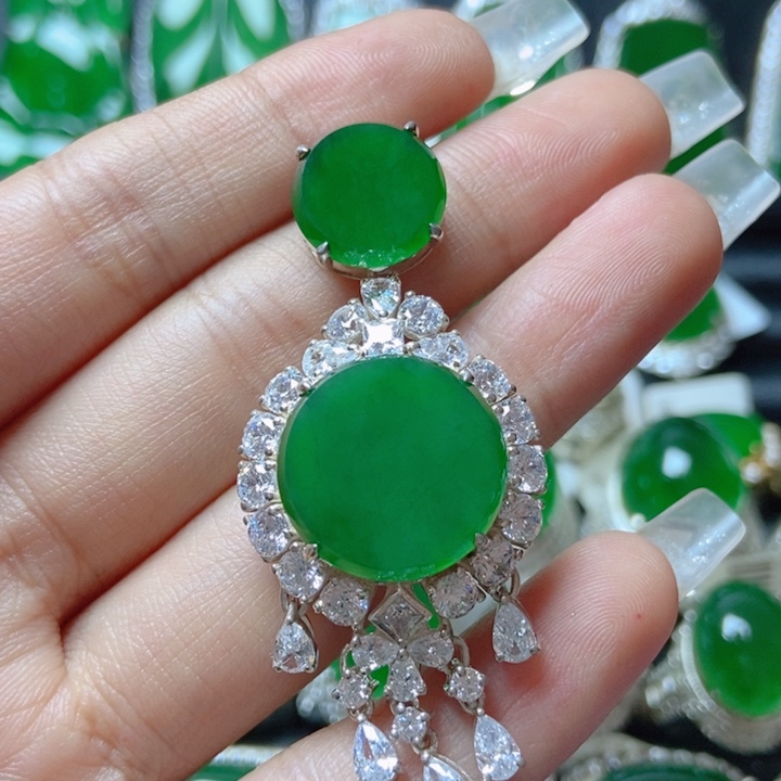 翡翠颈饰银S925镶嵌