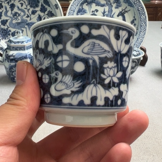 明续幽蓝一路连科直口杯