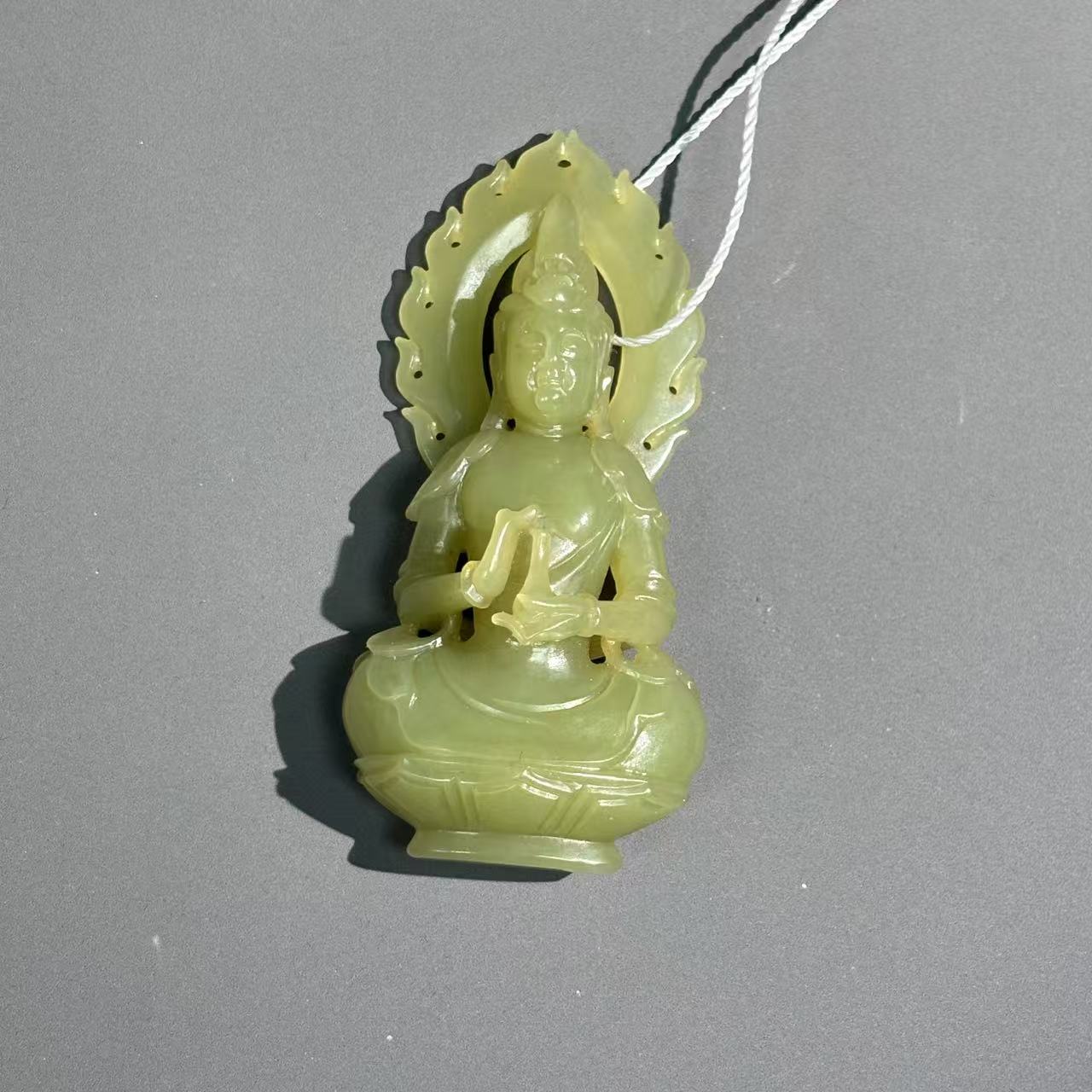 创汇和田玉黄玉观音