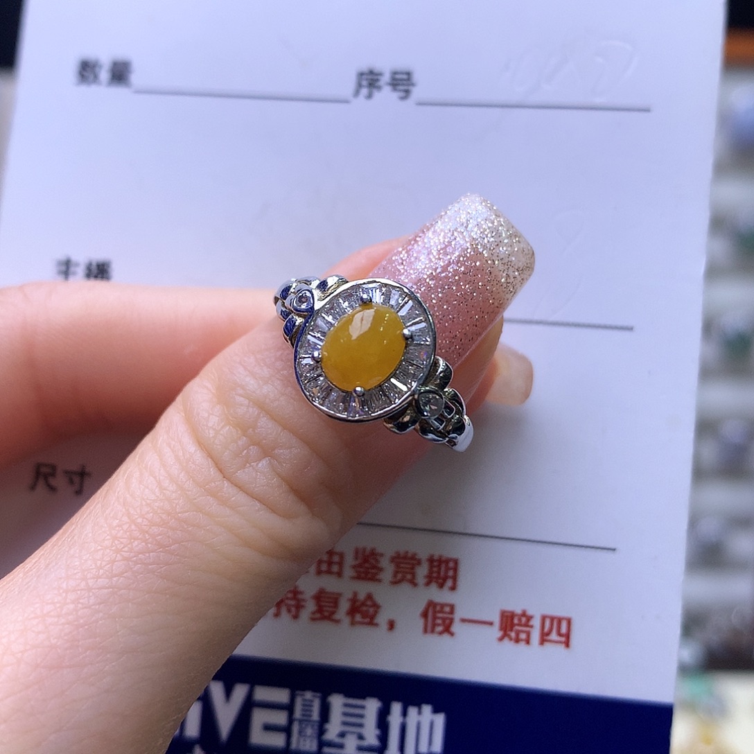 翡翠银S925镶嵌戒指19