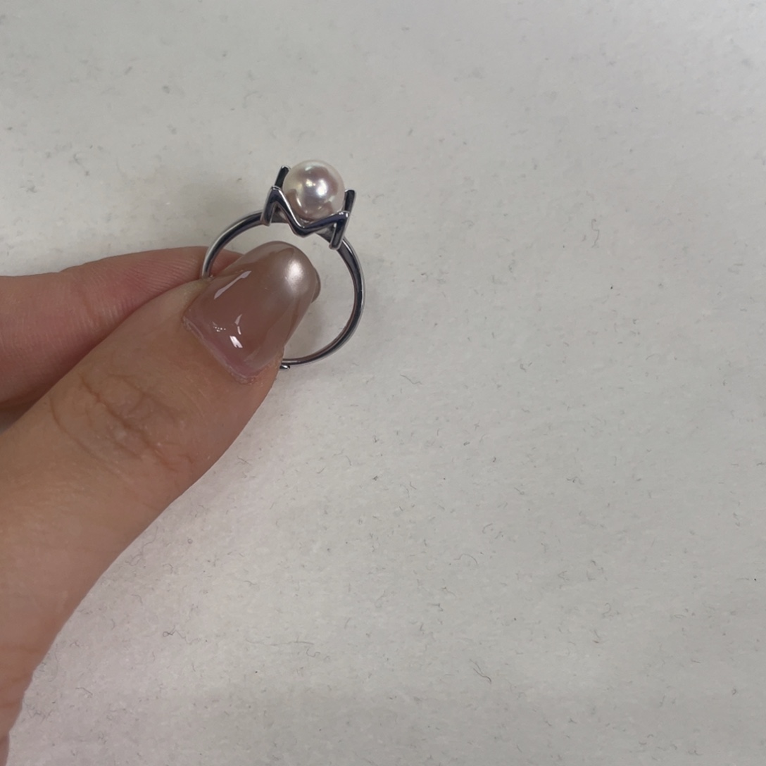 银S925镶嵌戒指海水珍珠