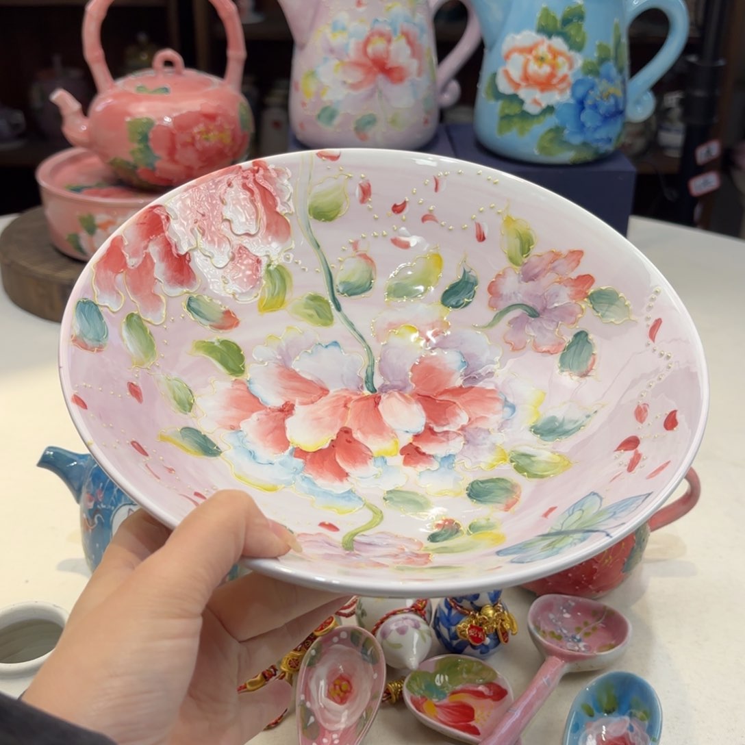 景德镇手绘高温釉下彩陶瓷茶具