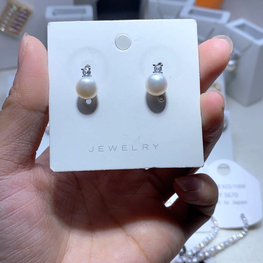 淡水珍珠耳坠未镶嵌