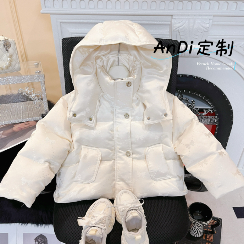 〖ANDI〗安迪订制冬款新款中大童女童亮面名媛千金风羽绒服3432