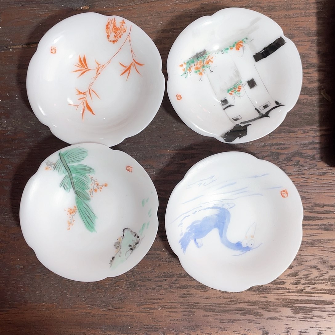 冰种手绘花边杯垫