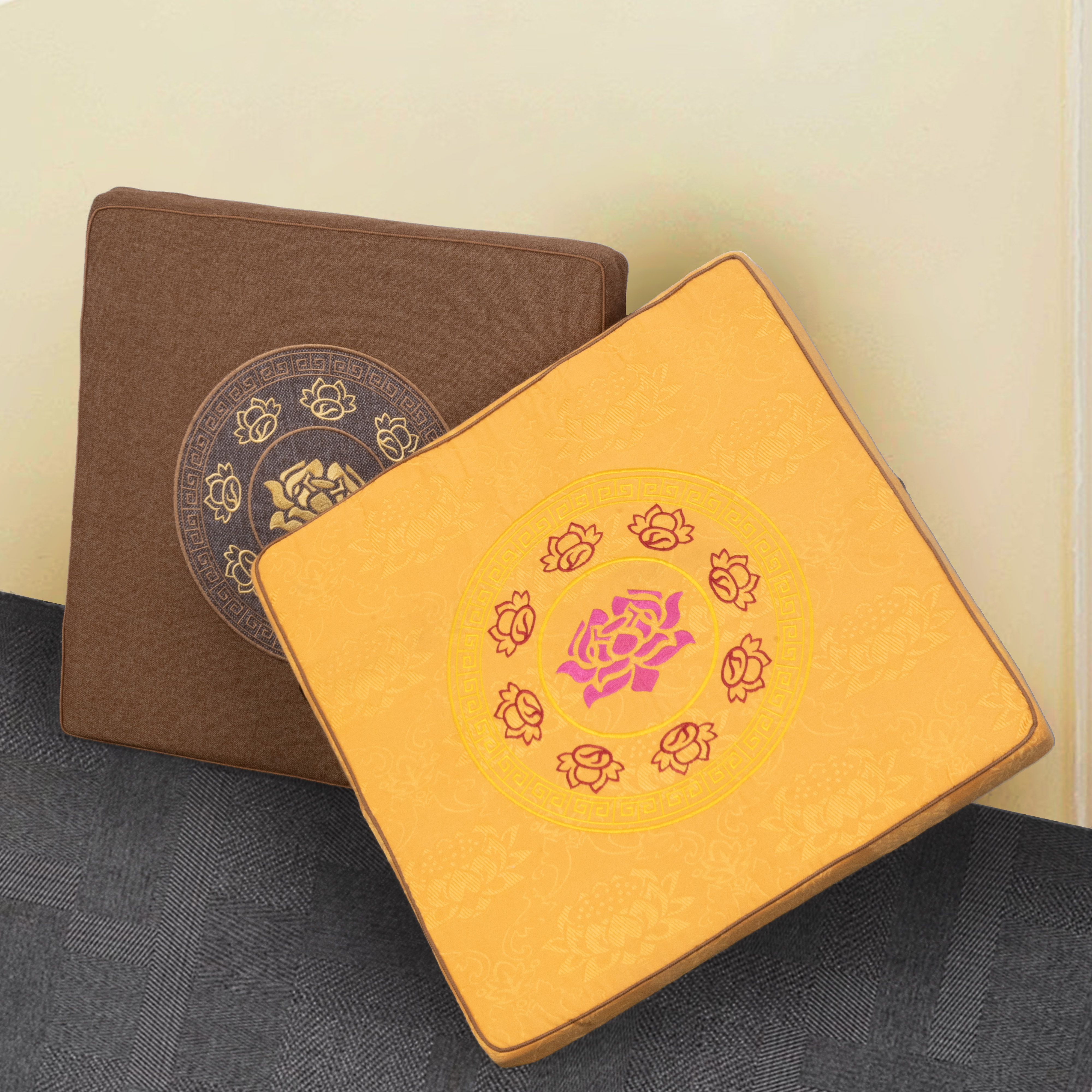 家用跪拜垫寺庙打坐禅修适用外套蒲团莲花上香拜佛磕头烧香禅布垫