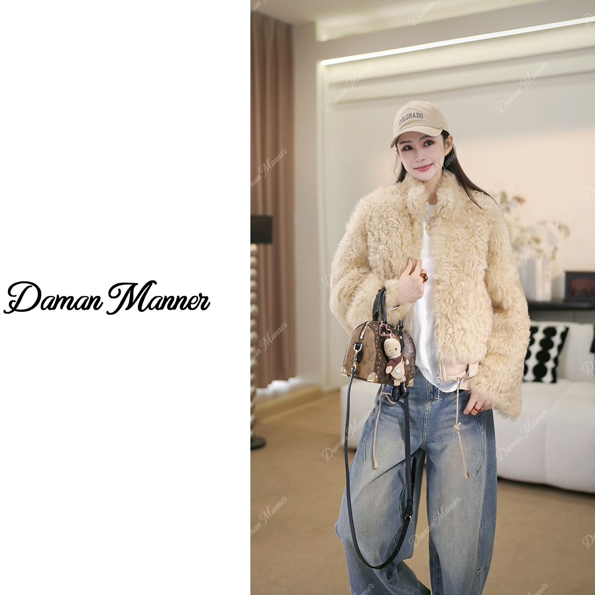 DAMAN | 托斯卡纳进口羊皮毛一体立领百搭皮草外套FY5L283F