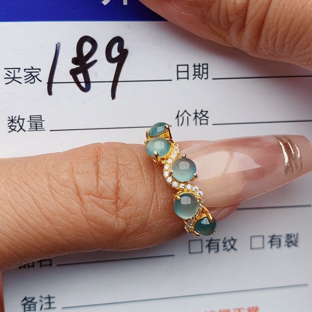 翡翠戒指银S925镶嵌戒指