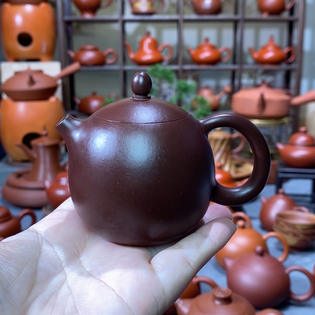 紫砂茶壶林海奇黑金刚龙蛋壶110cc