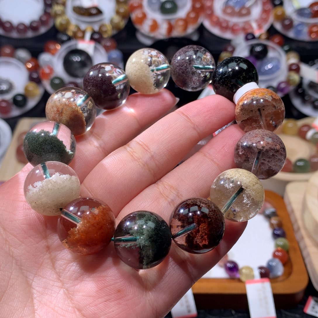 开***~水晶手串未镶嵌四季幽灵手链18