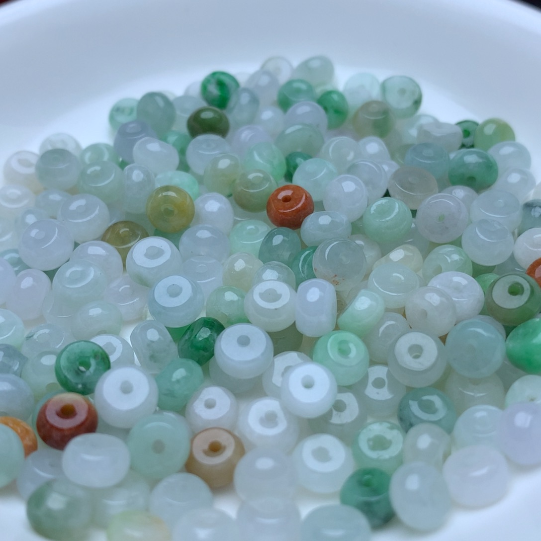 【闪购商品】翡翠手链未镶嵌卡3乘6冰三彩算盘60个